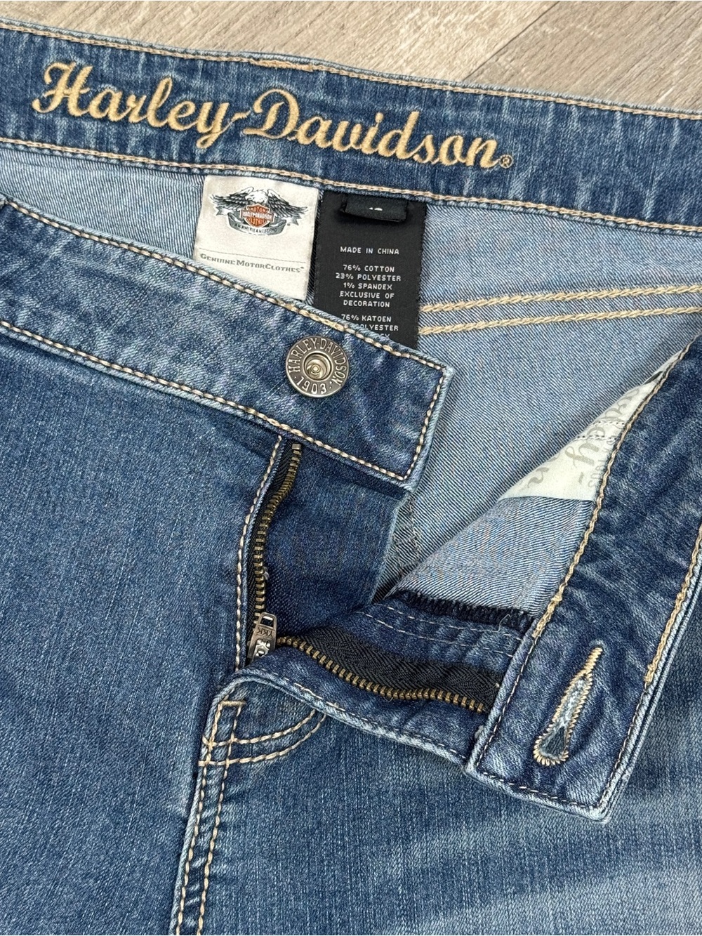 Harley-Davidson Skinny Slim-Fit Low-Rise Jeans Indigo Women Size 18 99130-17VW - Picture 7 of 12